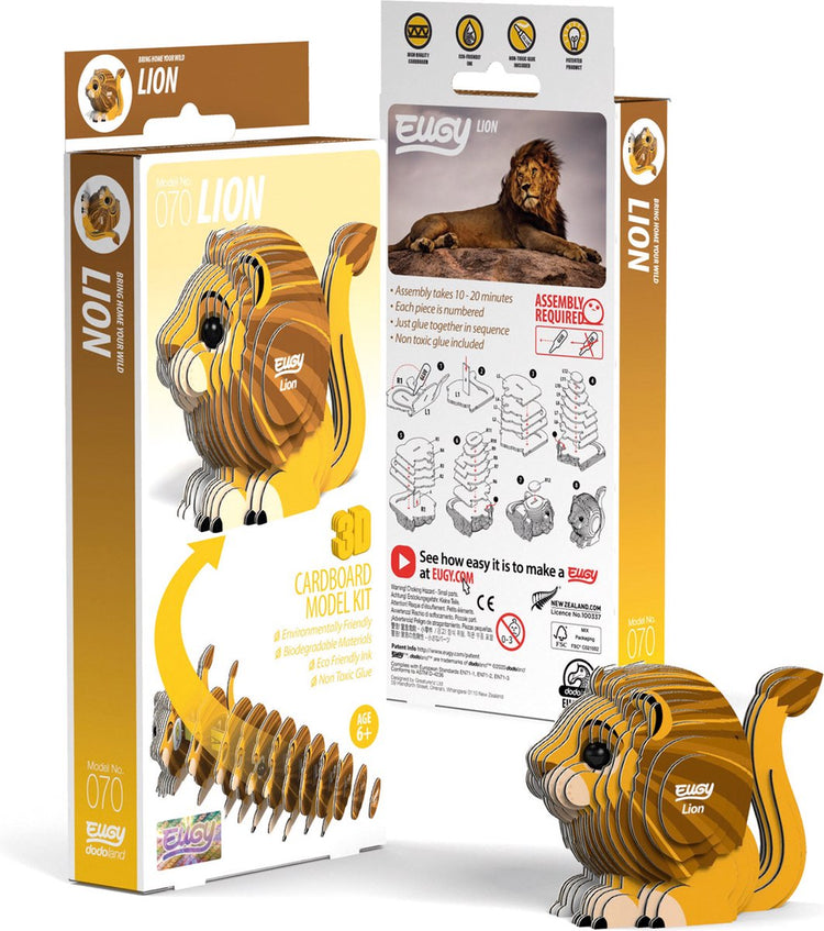 Puzzle 3D Eugy - lion - animaux sauvages - durable - collectionnez-les tous - 6 ans