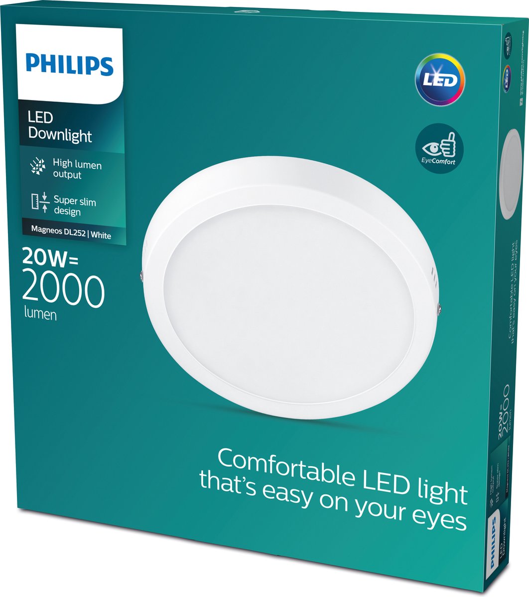 Philips LED Plafonnier Philips Magneos - blanc - rond - grand - 20 W