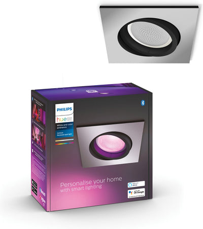 Spot encastrable Philips Hue Centura - blanc et coloré blanc - 1 pièce - aluminium - carré - gu10