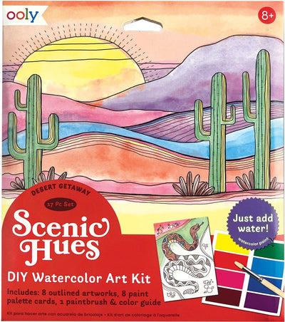 Ooly - teintes pittoresques - bricolage kit d'art aquarelle - escapade dans le désert