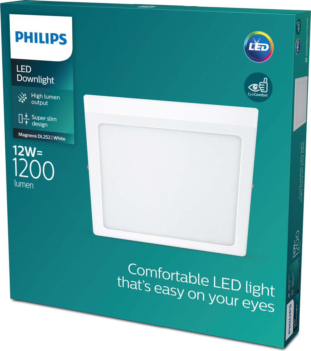 Philips LED Plafonnier Philips Magneos - blanc - carré - petit