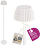 B.k.licht briloner champ - lampadaire rechargeable - lampe sur pied sans fil - dimmable - réglable en hauteur - pour intérieur et extérieur - blanc - ø19 x 124 cm