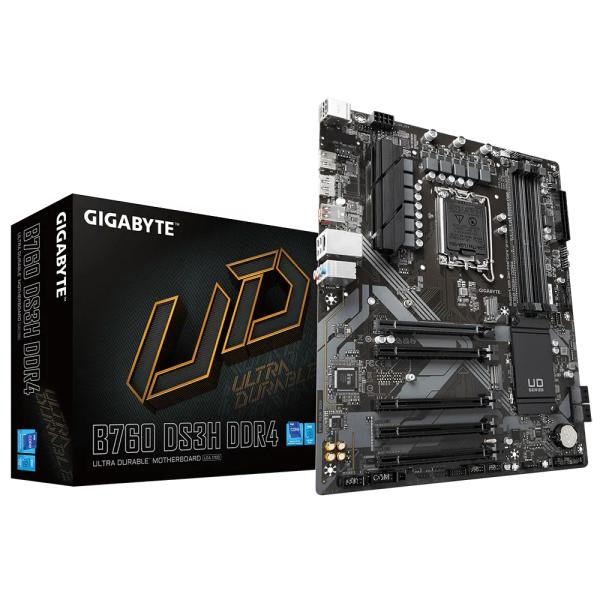 Gigabyte B760 DS3H, Intel LGA1700, B760, DIMM DDR5, USB-C 20 Go S, 2 * PCIe 4.0 x4 M.2