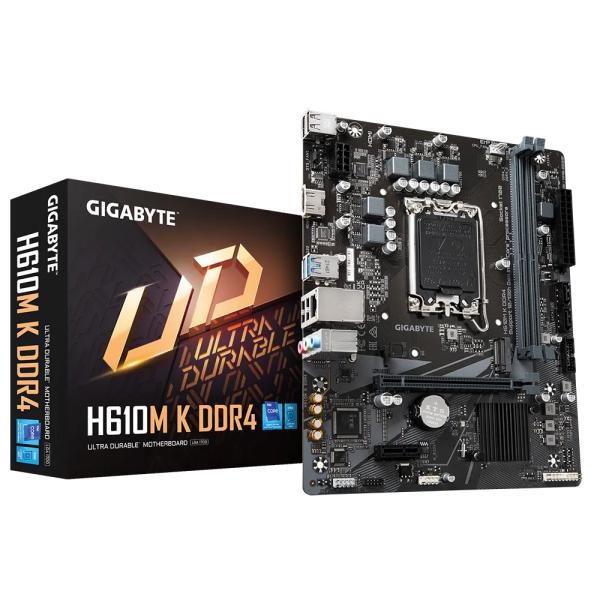 Gigabyte Gigabyte H610M K DDR4, LGA1700, Intel H610M, M.2 Gen3x4, GBE LAN, PCIE 4.0