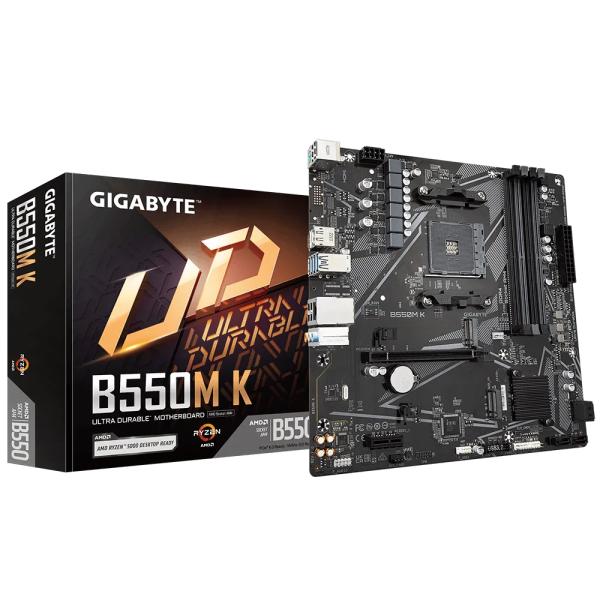 Gigaoctets gigabyte B550m K, AMD, socket AM4, B550, DDR4, Dual PCIe 4.0 3.0 M.2