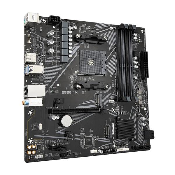 Gigaoctets gigabyte B550m K, AMD, socket AM4, B550, DDR4, Dual PCIe 4.0 3.0 M.2