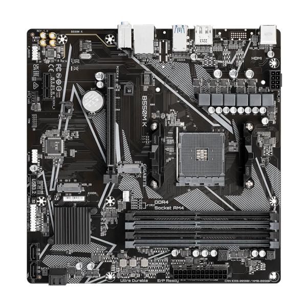 Gigaoctets gigabyte B550m K, AMD, socket AM4, B550, DDR4, Dual PCIe 4.0 3.0 M.2