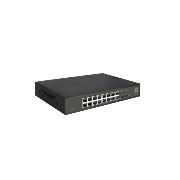 Niveau LIVELOEE LEALDOne GES-2118 Hilbert 18-Port Lite Managed L2 Switch, 16x RJ45 Gigabit, 2x SFP, 1000 Mbps