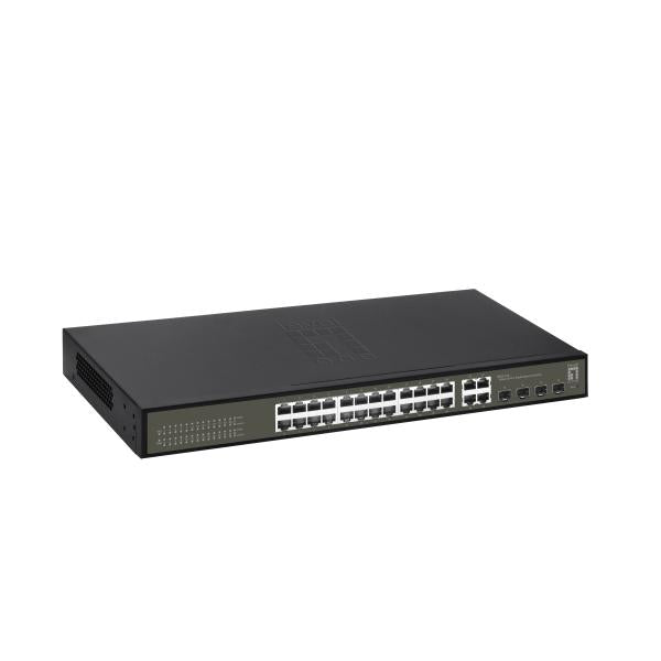 Nivemberone niveau Os-21128 Hilbert 28-Port Gigabit Lite Switch, 24 x Gigabit RJ45, 4 X Gigabit SFP RJ45