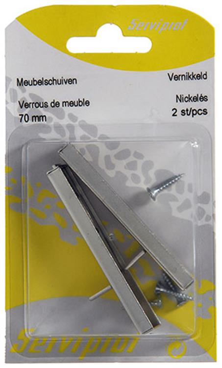 Mack 1013561 - 2 tiroirs de meuble nickelés a 70 - b 11,5 mm | 10 pièces