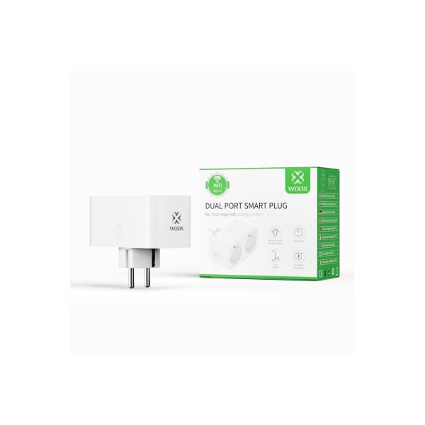 WOX WOX R6153 Smart Double Plug avec compteur d'énergie et terre de mise à la terre