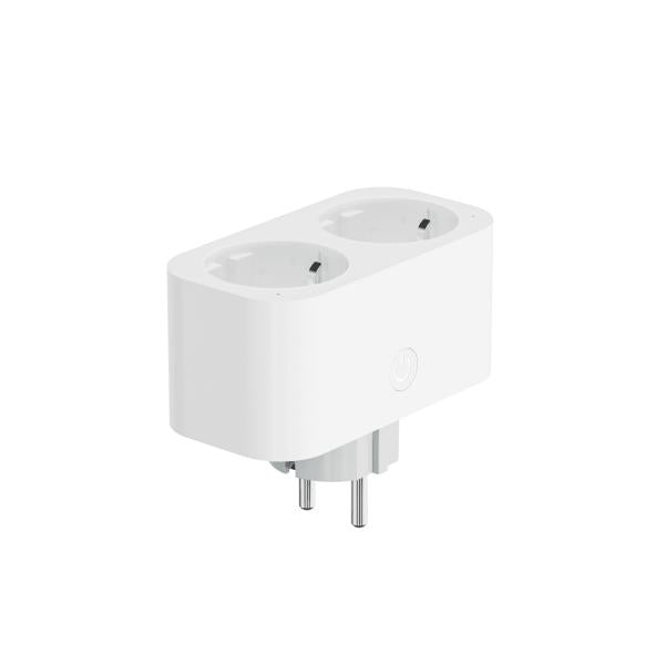 WOX WOX R6153 Smart Double Plug avec compteur d'énergie et terre de mise à la terre