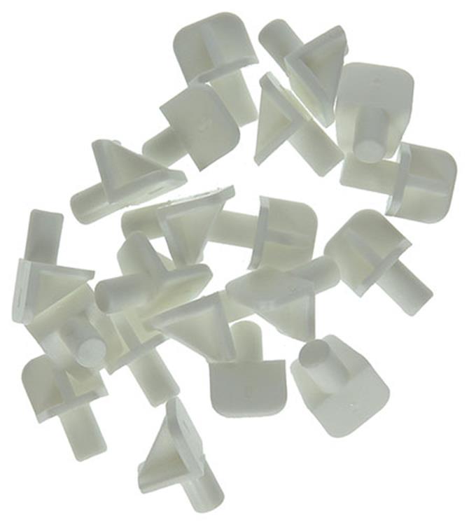 Mack 1015837 - 20 équerres d'étagère plastique blanc ø 5 mm | 10 pièces