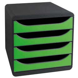 Commode exacompta big-box noir, plastique vert