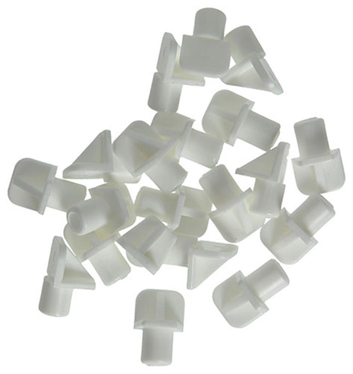 Mack 1015839 - 20 équerres d'étagère plastique blanc ø 7 mm | 10 pièces