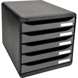 Commode exacompta big box plus noir, plastique argenté