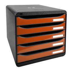 Commode exacompta big box plus noir, plastique orange