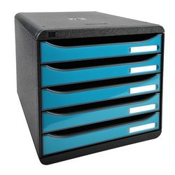 Commode exacompta big-box plus plastique noir, turquoise