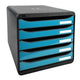Commode exacompta big-box plus plastique noir, turquoise