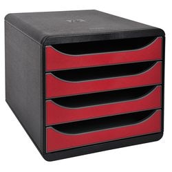 Commode exacompta big box noir, plastique rouge