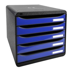 Commode exacompta big box plus noir, plastique bleu