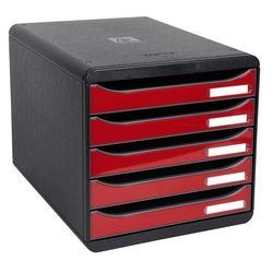 Commode exacompta big box plus noir, plastique rouge
