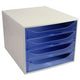 Commode exacompta ecobox gris clair, plastique bleu