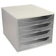 Commode exacompta ecobox blanc, plastique transparent