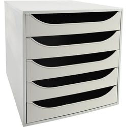Commode exacompta ecobox gris clair, plastique