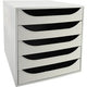 Commode exacompta ecobox gris clair, plastique