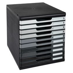 Commode exacompta modulo noir, plastique gris