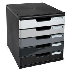 Commode exacompta modulo noir, plastique gris