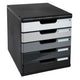 Commode exacompta modulo noir, plastique gris