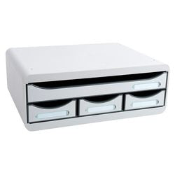 Commode exacompta toolbox mini plastique gris clair