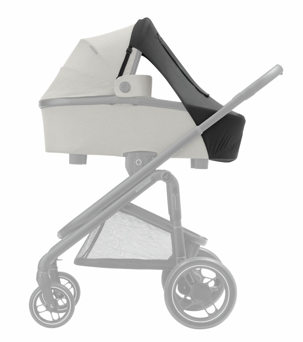 Pare-soleil Maxi-cosi, compatible avec nacelles, poussettes et sièges auto, protection UPF 50+, avec fenêtre cache-cache, protège bébé du soleil, usages multiples, noir