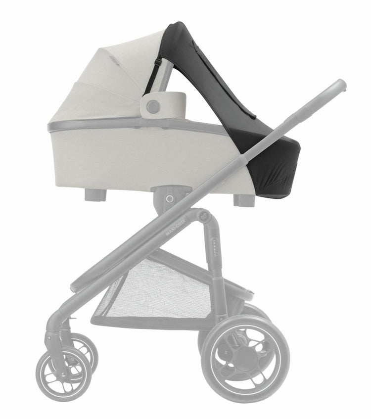 Pare-soleil Maxi-cosi, compatible avec nacelles, poussettes et sièges auto, protection UPF 50+, avec fenêtre cache-cache, protège bébé du soleil, usages multiples, noir