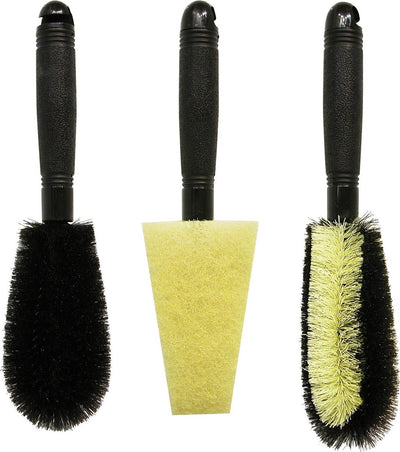 Jeu de brosses pour jantes Carpoint 3 pièces - pour enjoliveurs de jantes - nettoyage en profondeur - kit d'entretien automobile
