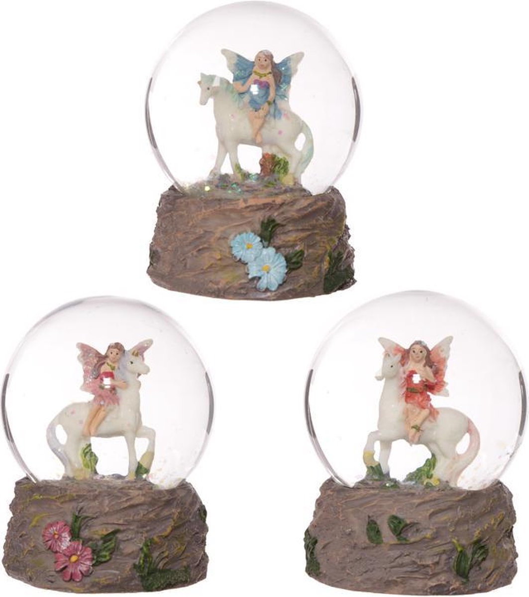 Les frais de fleurs roulent de la licorne, du globe de neige