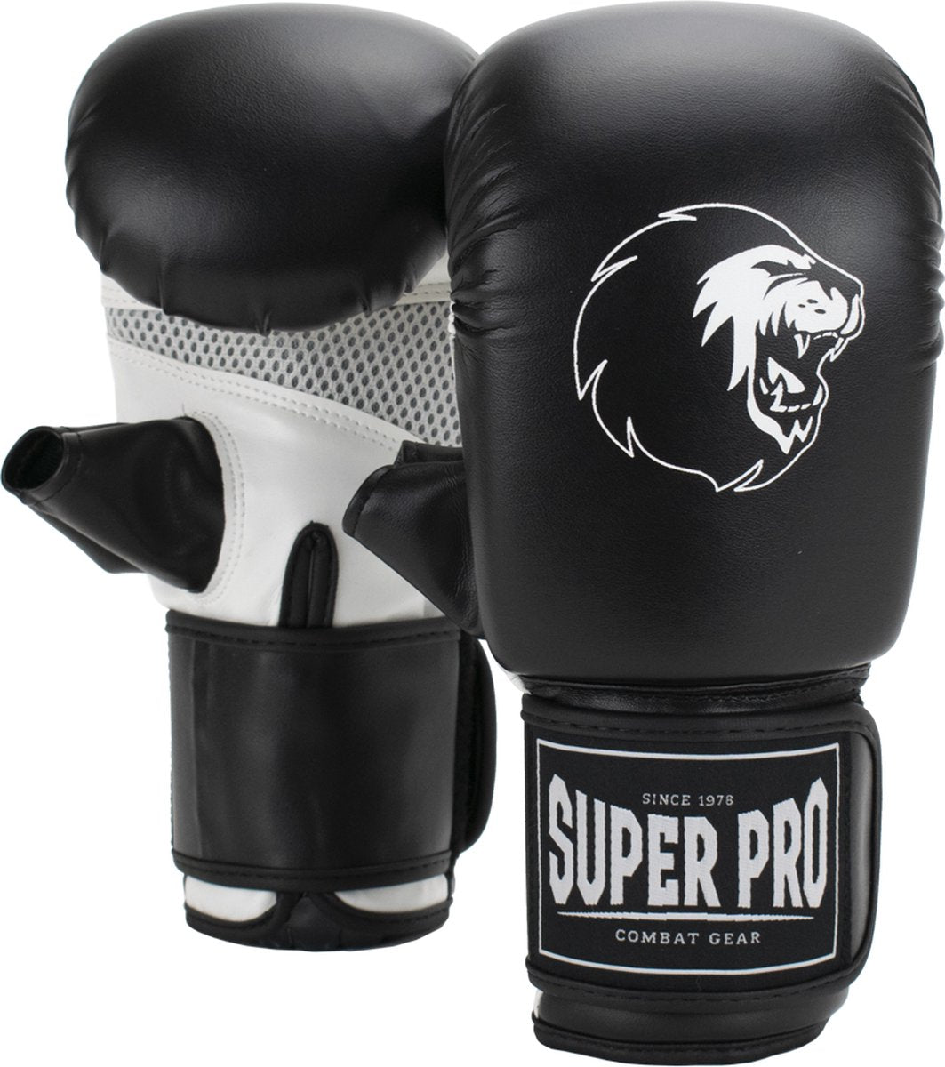Super pro combat gear victor punching bag gants noir et blanc extra petit