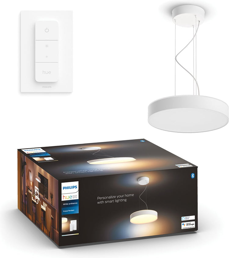Lampe suspendue Philips Hue Enrave - lumière blanche chaude à froide - blanc - 1 variateur