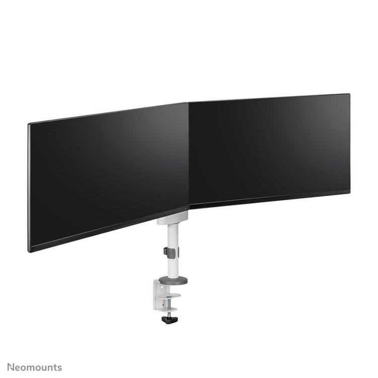 Neomounts DS60-425Wh2 Mount de bureau, 2x 27 pouces 8 kg, pivotage inclinable, 100x100 mm, blanc
