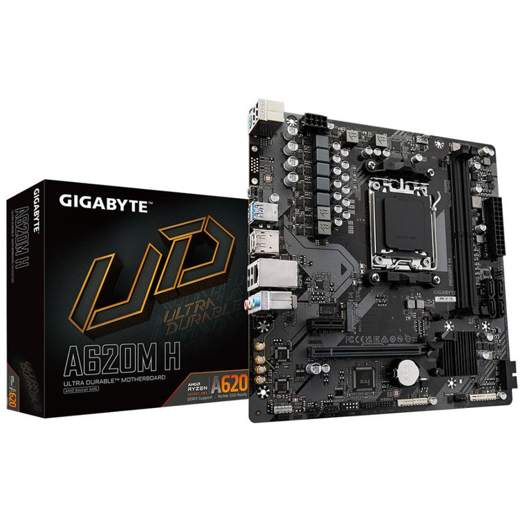 Gigabyte Gigabyte A620M H, MATX, AMD AM5, A620, DDR5, 96 Go, USB 3.2 GEN 1, M.2, GBE LAN