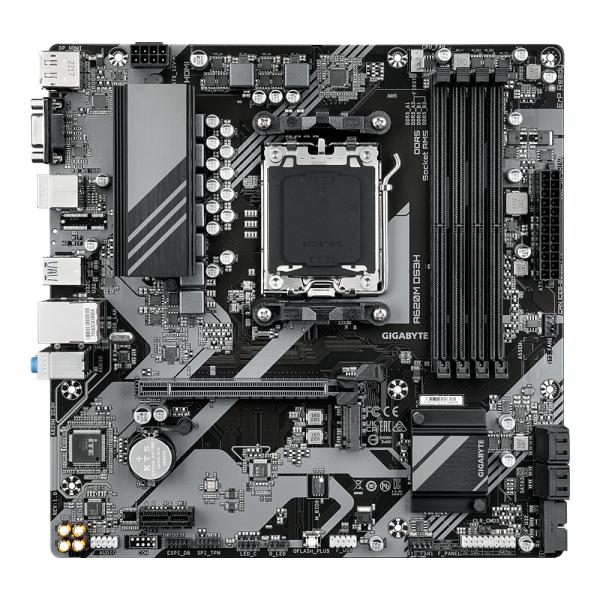 Gigabyte Gigabyte A620M DS3H (Rev. 1.0) AMD AM5, A620, DDR5-SDRAM, 192 Go, USB 3.2 GEN 1, M.2, GBE LAN