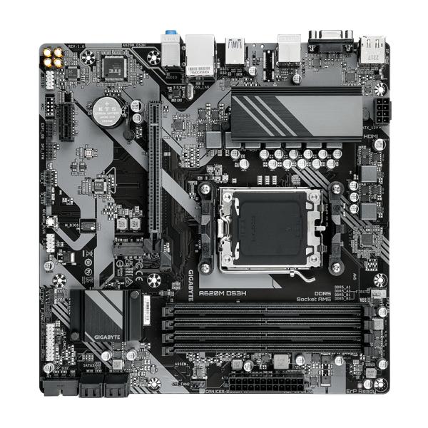 Gigabyte Gigabyte A620M DS3H (Rev. 1.0) AMD AM5, A620, DDR5-SDRAM, 192 Go, USB 3.2 GEN 1, M.2, GBE LAN
