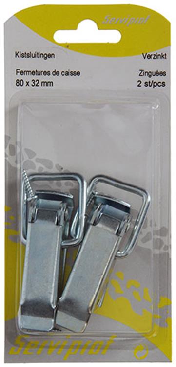 Mack 1013343 - 2 serrures de coffre galvanisées 80x32mm | 5 pièces