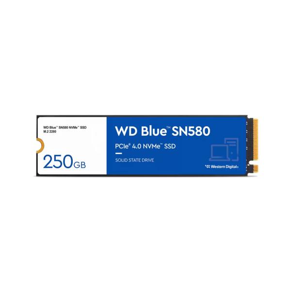 Western Digital WDS250G3B0E SN580 WD Blue SSD, 250 Go, M.2 NVME, PCIE GEN 4X4, 4000 MB S