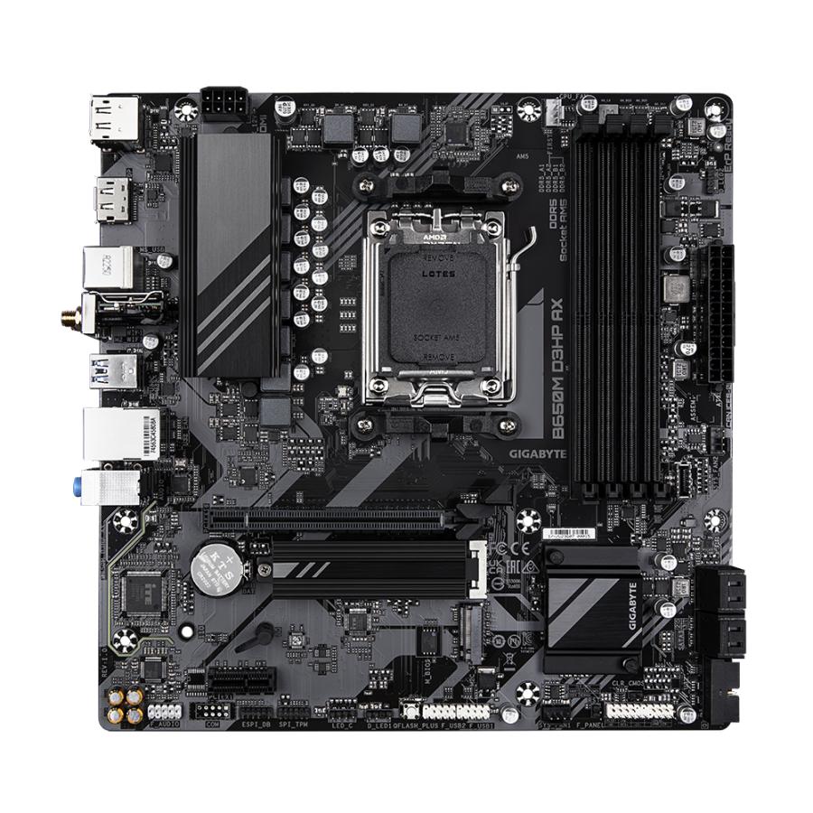 GigaByte B650M D3HP AX B650M D3HP AX, AMD AM5, B650, DDR5, USB 3,2 GEN 1, 2,5 GBE, Wi-Fi 6e