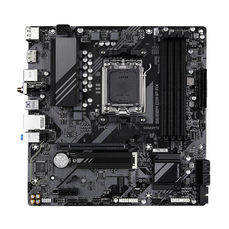 GigaByte B650M D3HP AX B650M D3HP AX, AMD AM5, B650, DDR5, USB 3,2 GEN 1, 2,5 GBE, Wi-Fi 6e