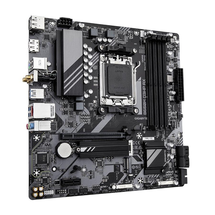 GigaByte B650M D3HP AX B650M D3HP AX, AMD AM5, B650, DDR5, USB 3,2 GEN 1, 2,5 GBE, Wi-Fi 6e
