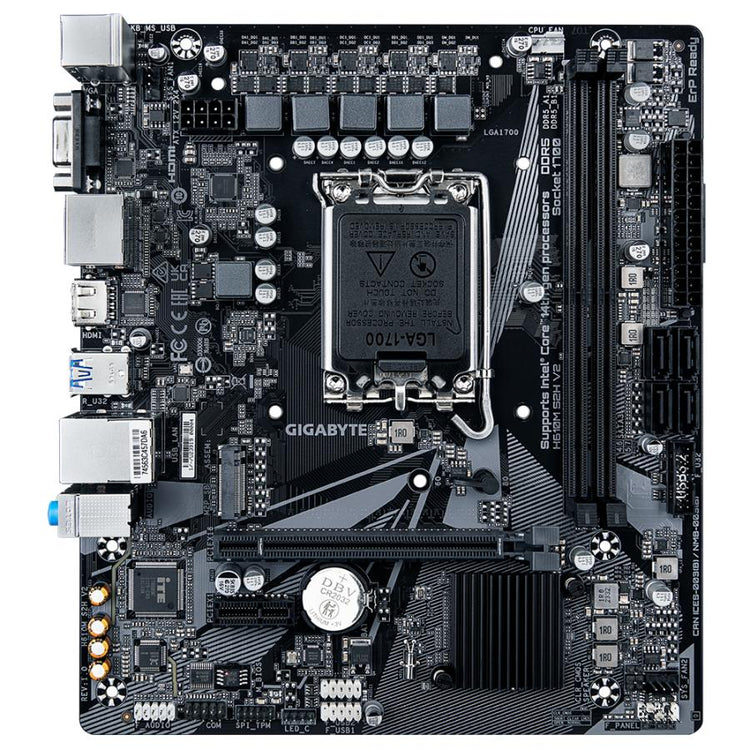 Gigabyte Gigabyte H610M S2H V2 H610M S2H V2 , Intel, LGA1700, DDR5 (5600MHz) GBE LAN, M.2, USB3.2 Gen 1